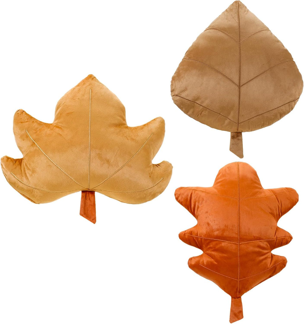 Newtay 3 Pack Thanksgiving Leaf Throw Pillows Autumn Fall Maple Pillow