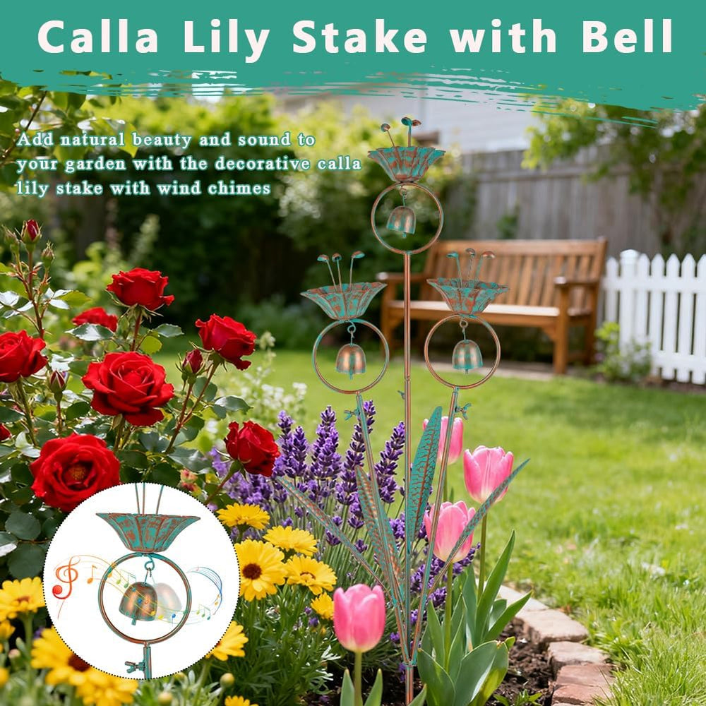 Calla Lily Garden Stake with Bells