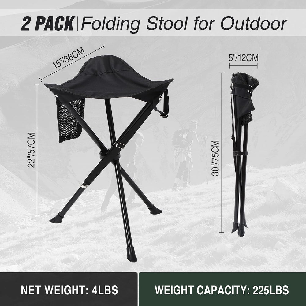 REDCAMP 2 Pack Extra Tall Folding Tripod Stools for Adults