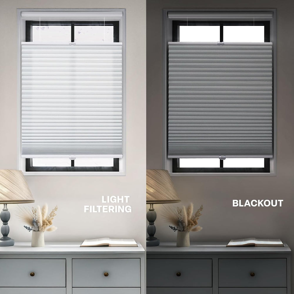 REGAL estate Light Filtering Top Down Bottom Up Shades, White, 35 x 64 in