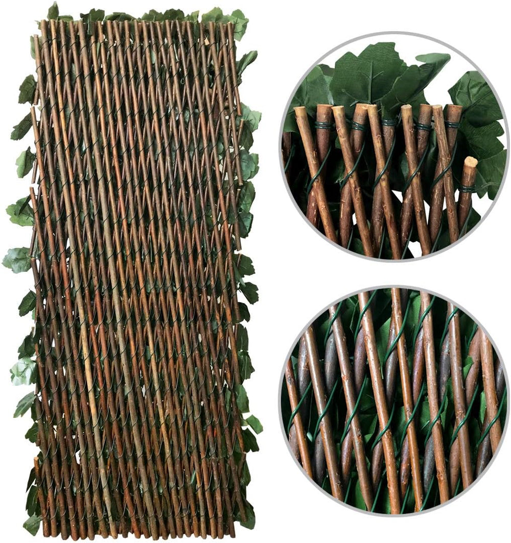 Expandable Fence Privacy Screen for Balcony Patio Outdoor,Decorative Faux Ivy...