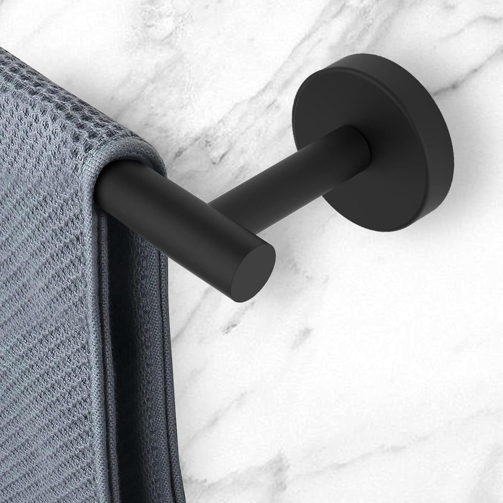 Newfun 24 Inch Matte Black Bathroom Towel Bar, 2Pcs