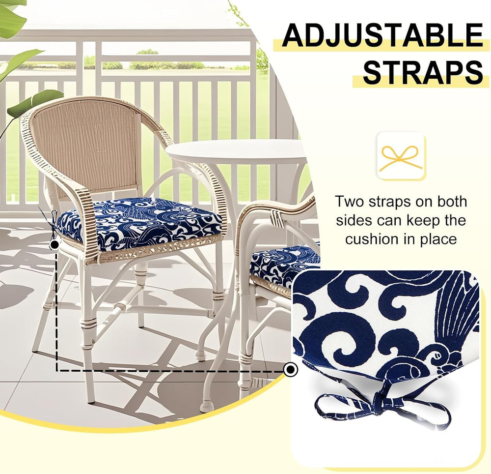 downluxe Outdoor Chair Cushions Set of 4 for Patio Furniture, Water-Resistant...