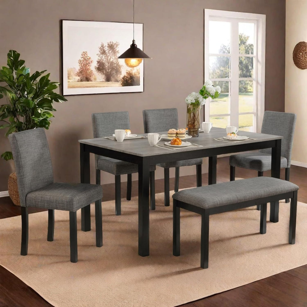 6 piece dining table set, counter height kitchen on a desk or shelf