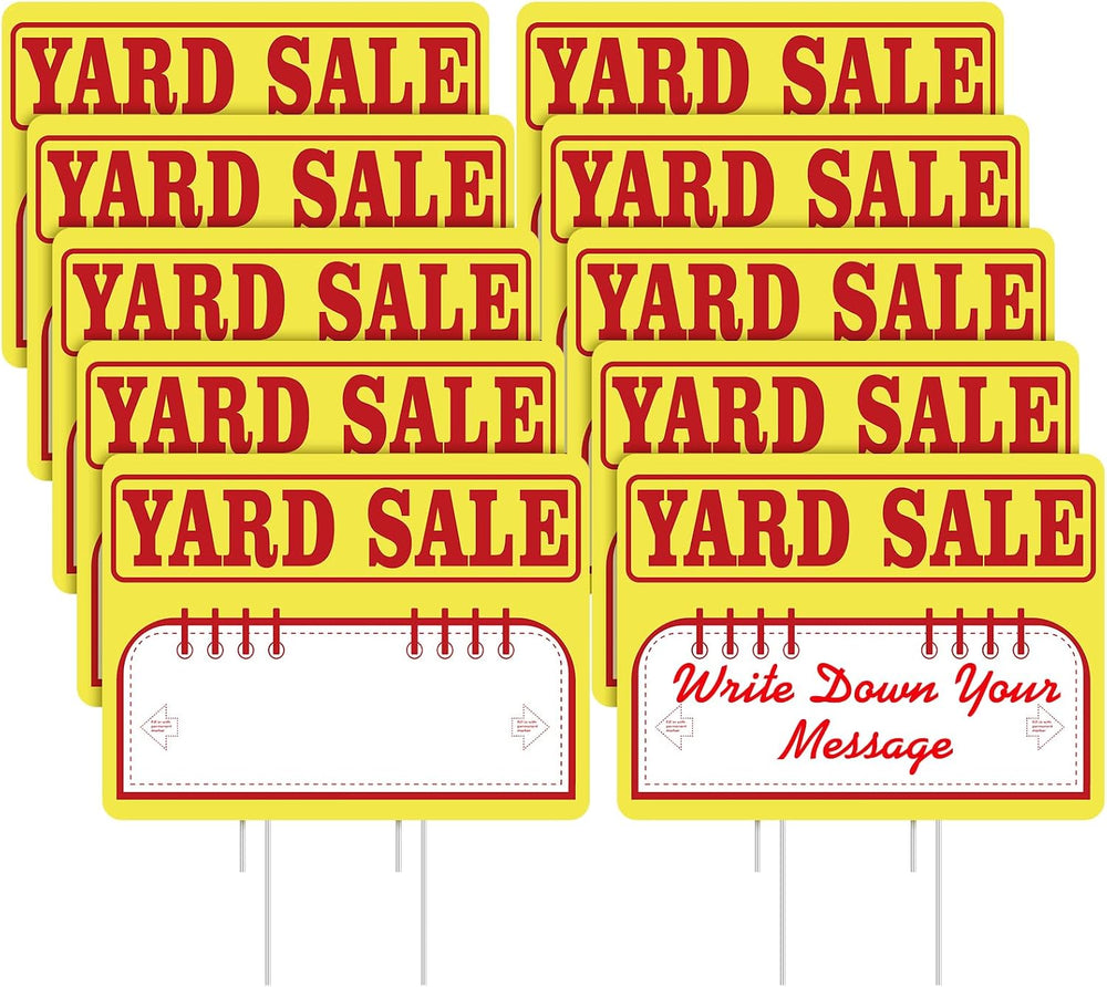 Ferraycle 12 Pack Yard Sale Signs with Stakes 16'' x 12'' Hig...