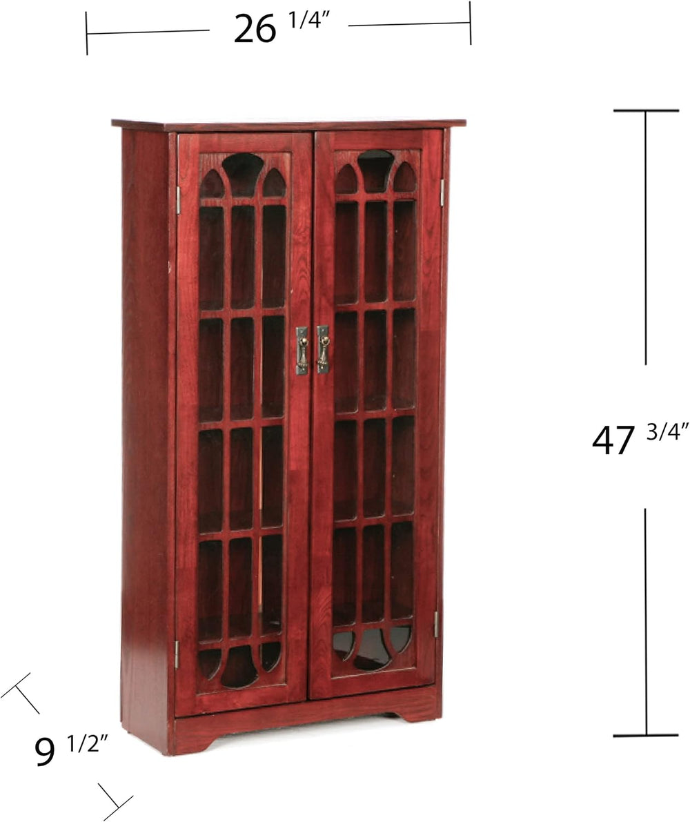 SEI Furniture - Window Pane Media Cabinet - Cherry - Transitional Design, Bro...