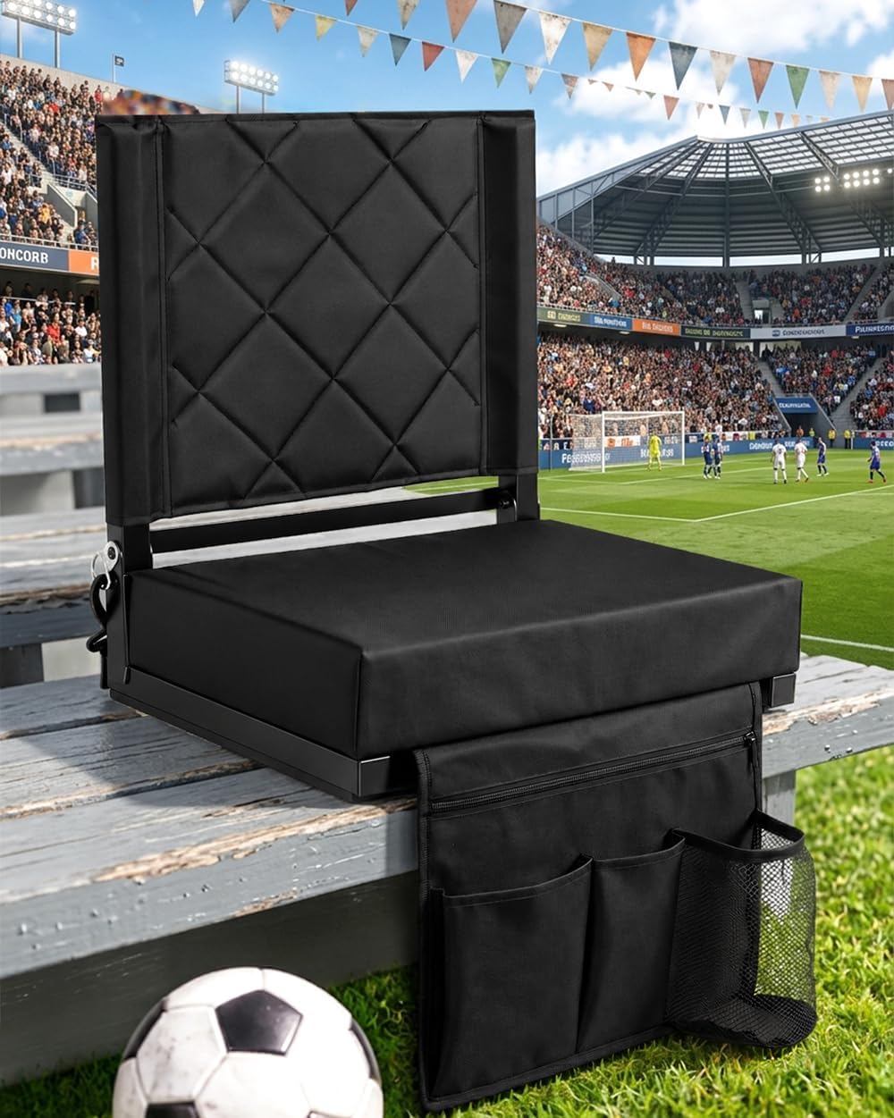 LWWTBS Stadium Seat with Back Support Bleacher Chair with Back - Extra Thick ...