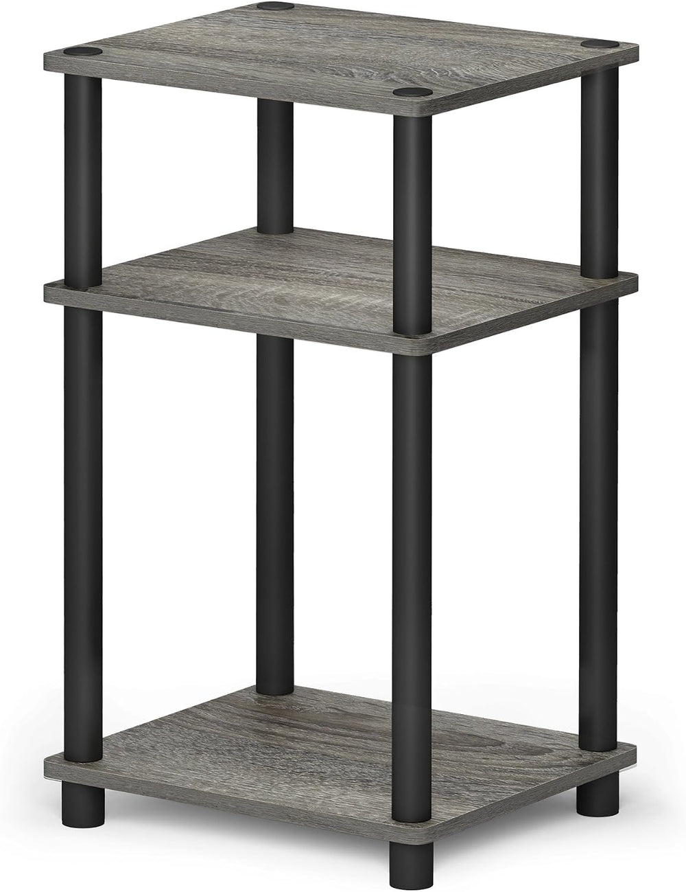 Furinno JUST Toolless 3-Tier Side Table, Open Shelf End Table, French Oak