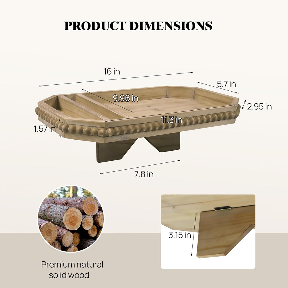 Wood Couch Tray Insert with Beads,Sofa Trays for Sectionals