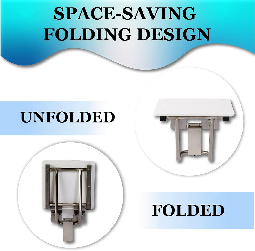 Folding Shower Chair For Elderly And Disabled | ADA Folding Shower Seat Wall ...