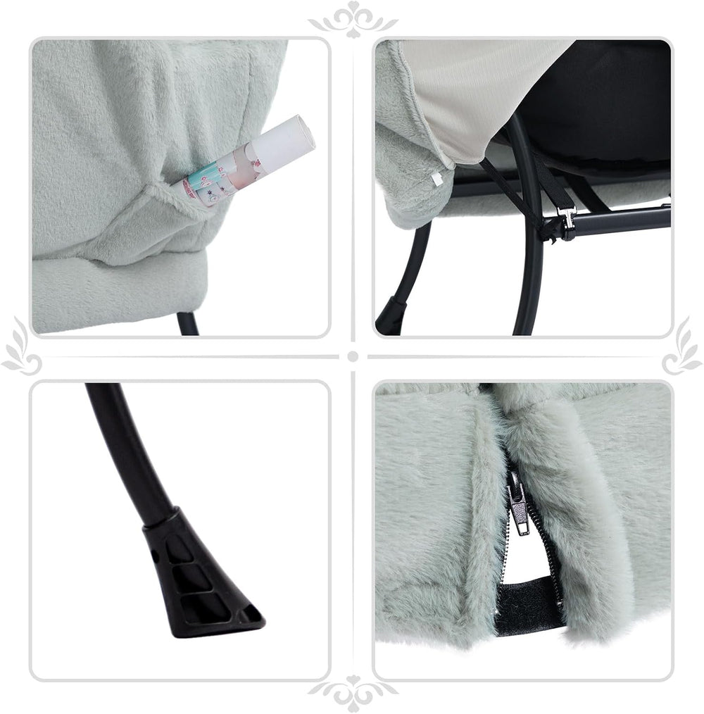 HollyHOME Lazy Chair with Foldable Ottoman, Accent Comfy Lounge Armchair and ...