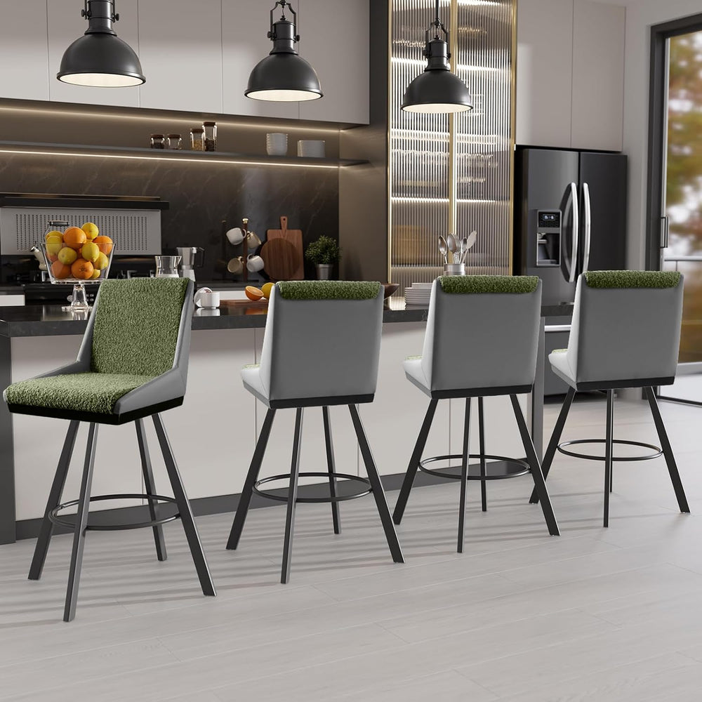 Ollega Counter Height Bar Stools B3213 (Green Grey, 26" 2 Pieces)