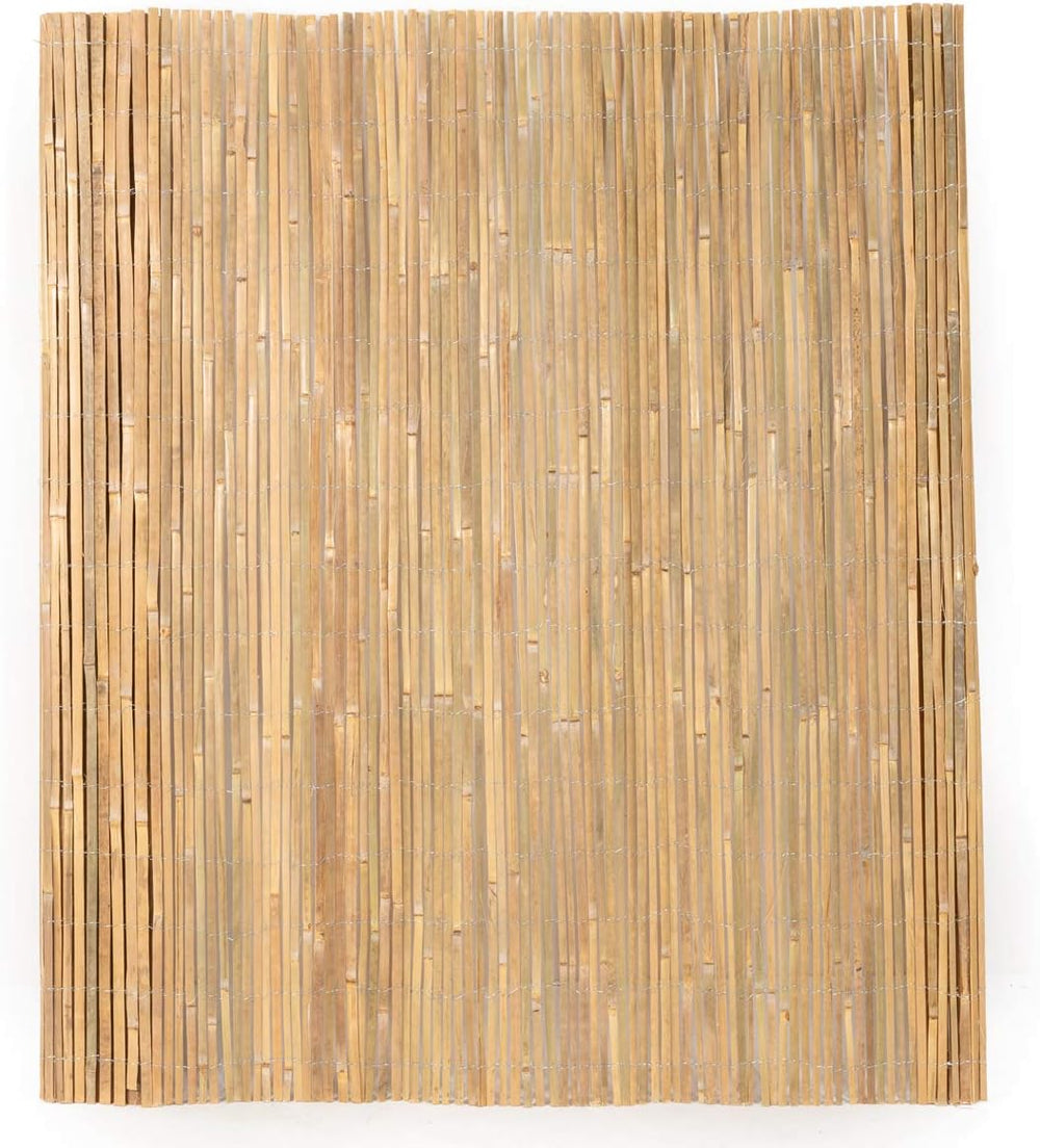 Mininfa Natural Bamboo Slat Screening, Eco-Friendly Privacy Slat Fence, Bambo...