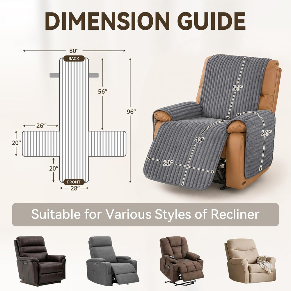 Waterproof Recliner Chair Covers with Arms for Dogs Washable