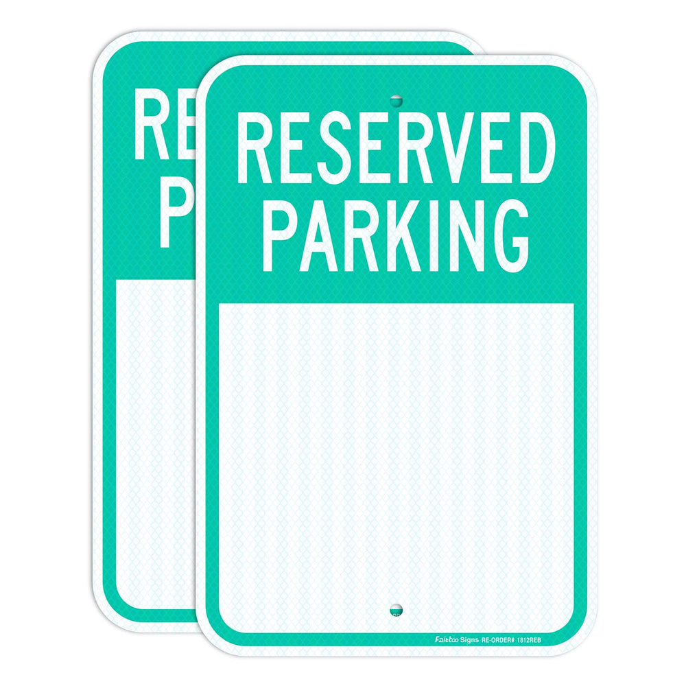 Faittoo Blank Reserved Parking Signs, 2-Pack 18 x 12 Inch Engineer Grade Refl...
