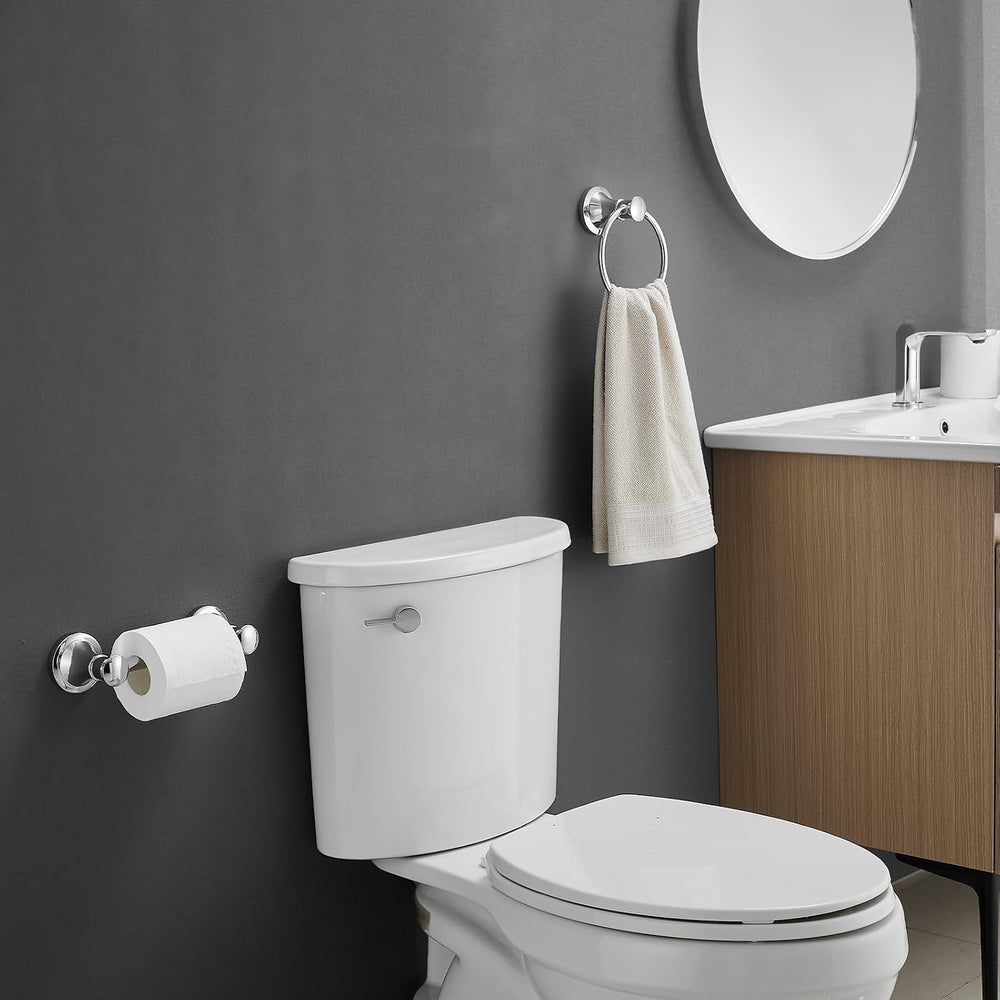 RUMOSE Pivoting Toilet Paper Holder and Hand Towel Ring, Polished Chrome