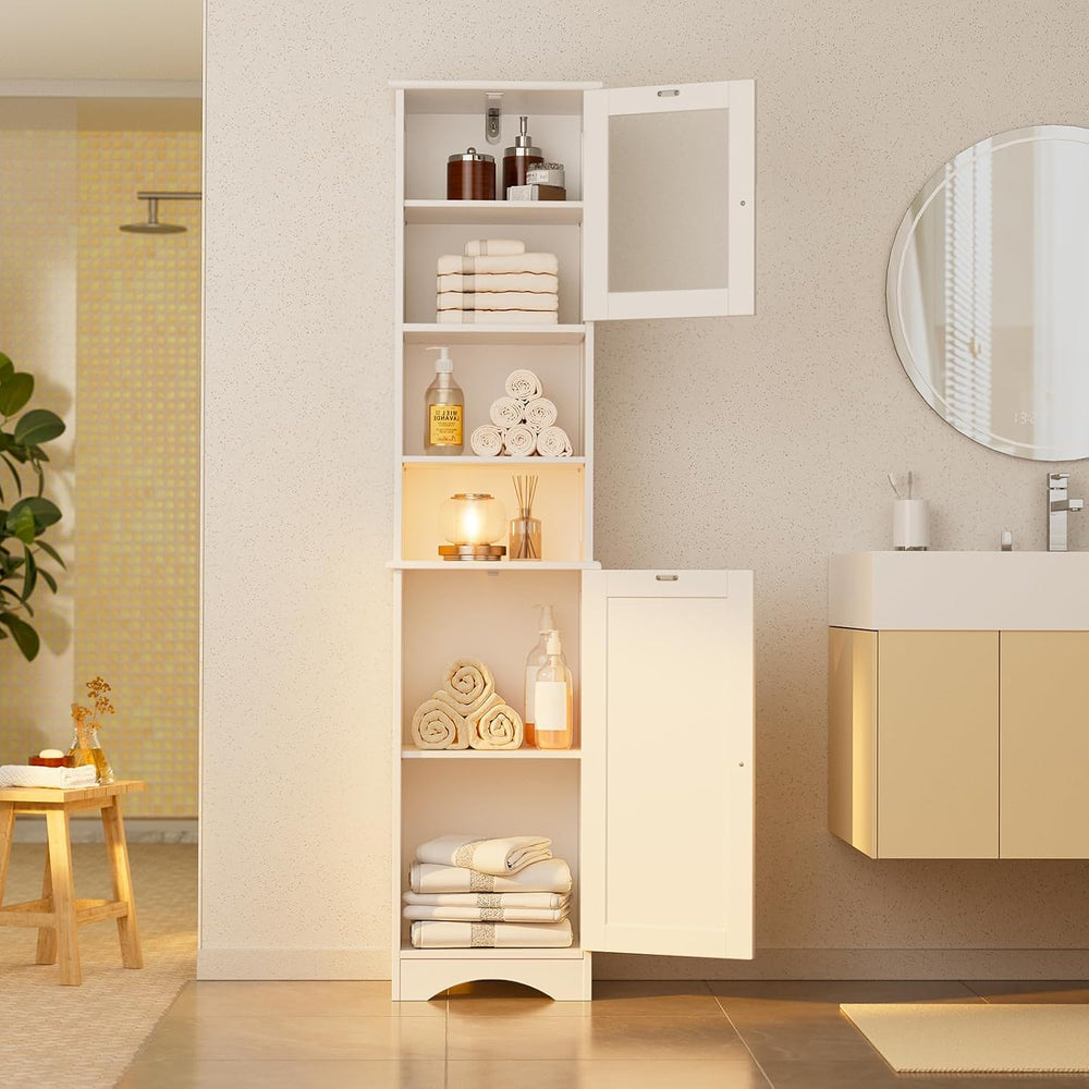 Gizoon 67.1" Tall Bathroom Storage Cabinet with Adjustable Shelves