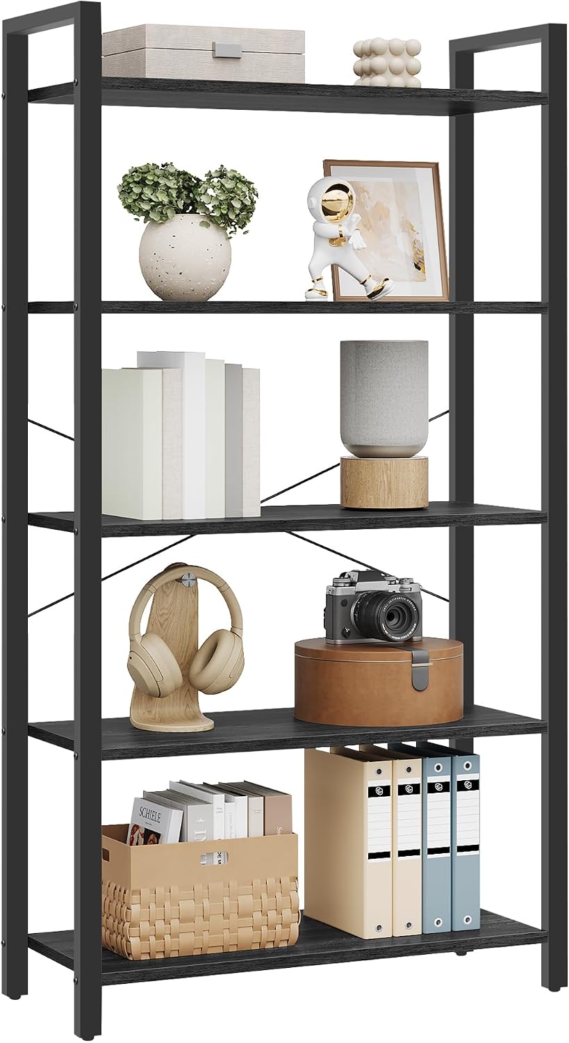 VASAGLE 5-Tier Bookshelf, Bookcase with Shelves, Storage Shelf, Living Room