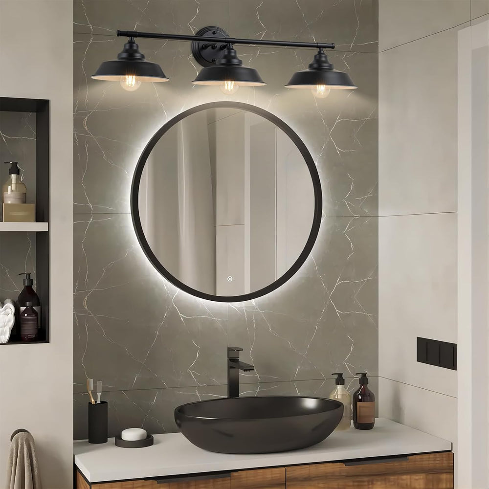 Vanity Light Fixtures Over Mirror 32" Matte Black Bathroom Lights 3 Light