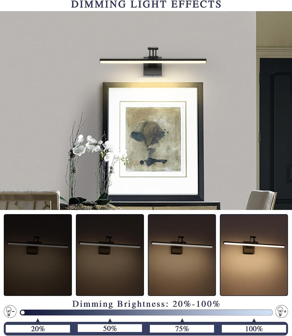 Hard-Wired Picture Light for Painting Black Art Light 23.62 Inch Dimmable