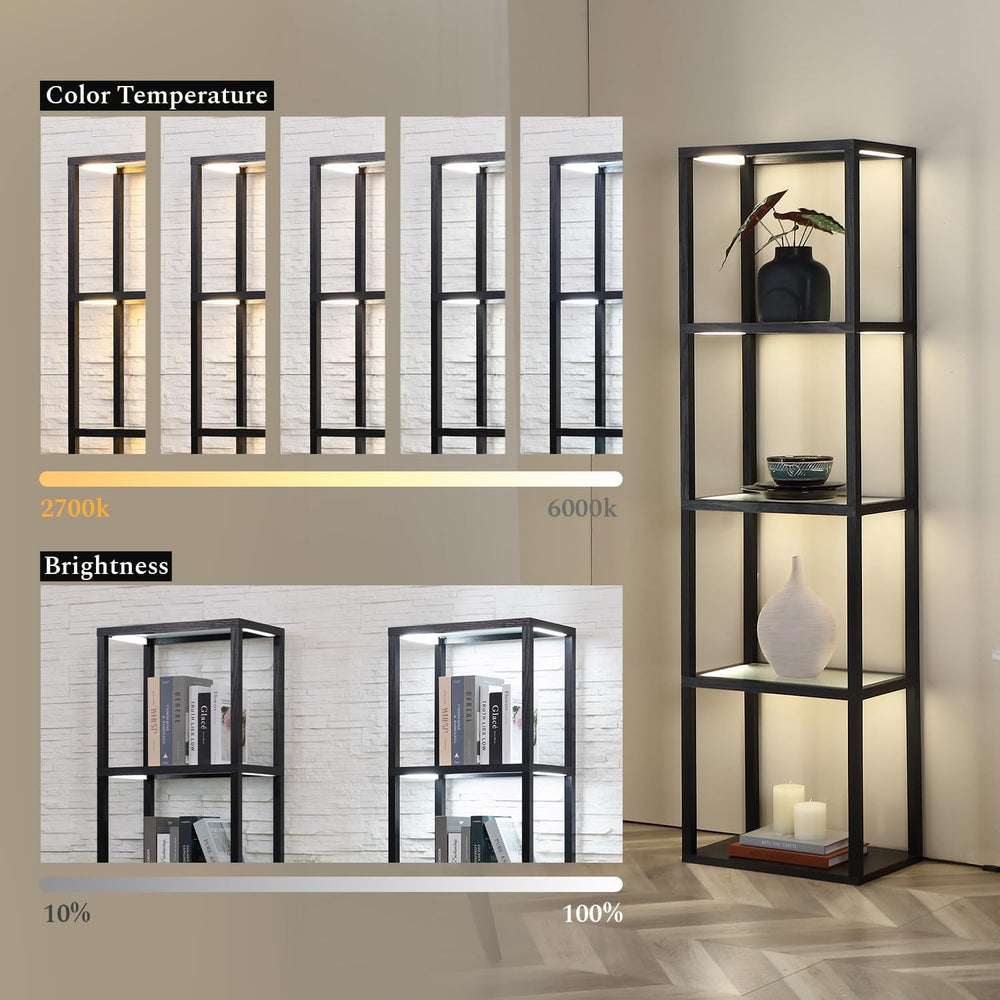 Large Glass Display Shelf with Remote/APP Control, Curio Cabinet for Collecti...