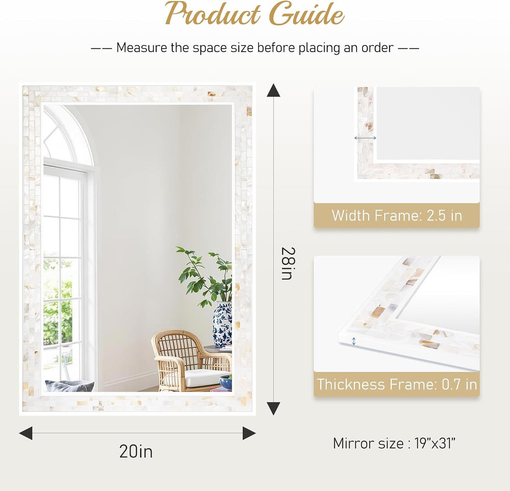 20x28 Inch Mosaic Rectangle Mirrors for Wall