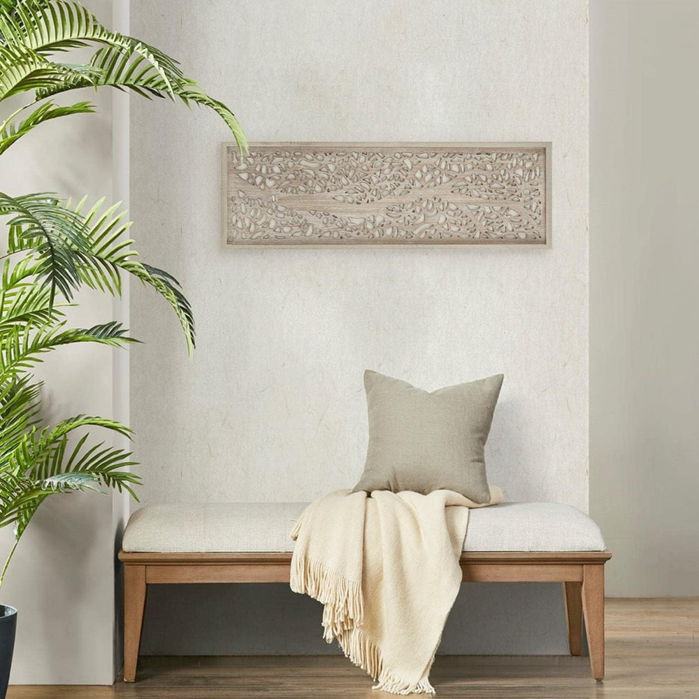 Madison Park Laurel Wall Art - Laser Cut Carved Botanical Tree Branches, Genu...