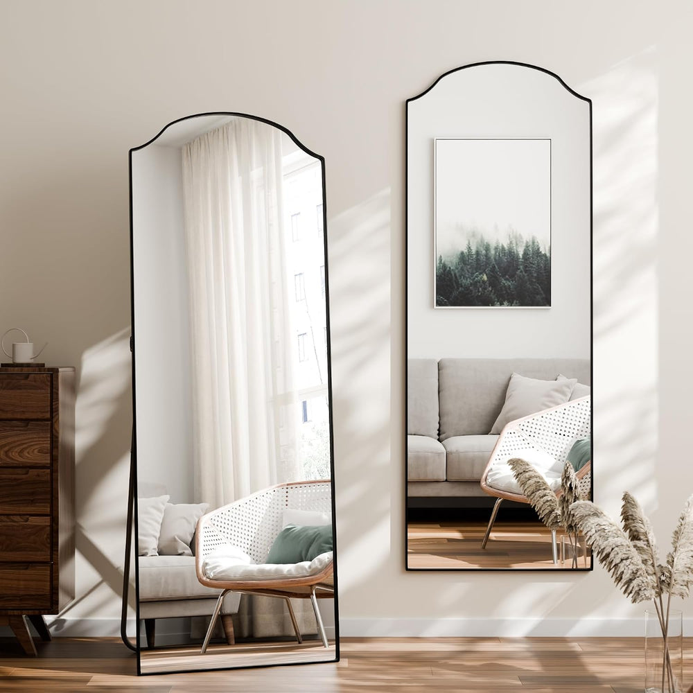BEAUTYPEAK 65"x24" Full Length Mirror with Unique Arched Design