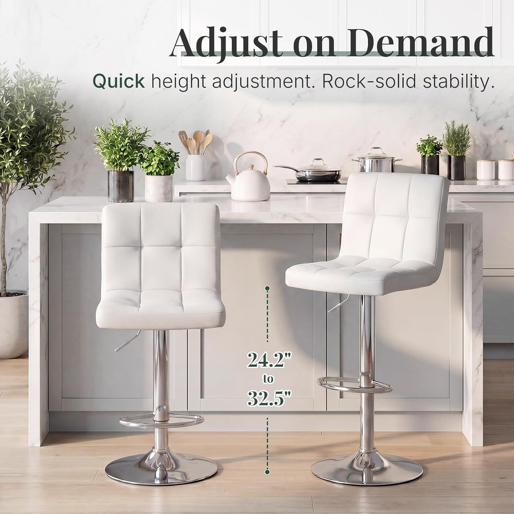 DUMOS Set of 2 Counter Height Bar Stools, 24 Inch Saddle Bar Chairs