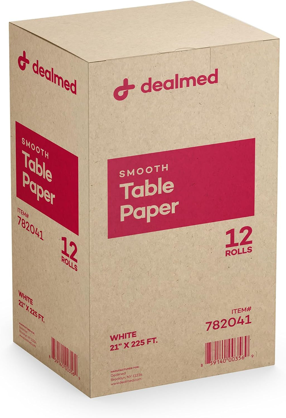 Dealmed Table Paper Exam Cover - 21 in x 225 ft, Smooth, White, 12 Rolls