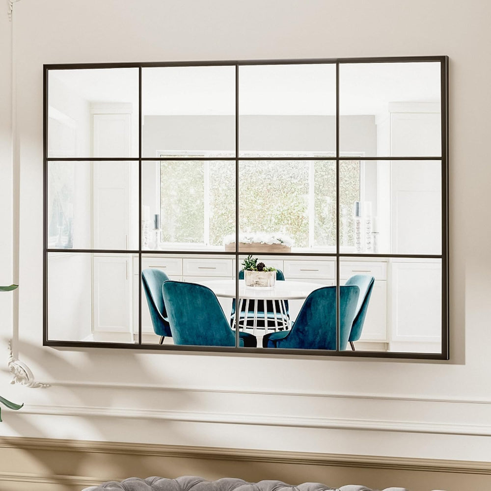Suidia Wall Mirror, 30" x 40" Window Decorative Mirrors, Metal Fram...
