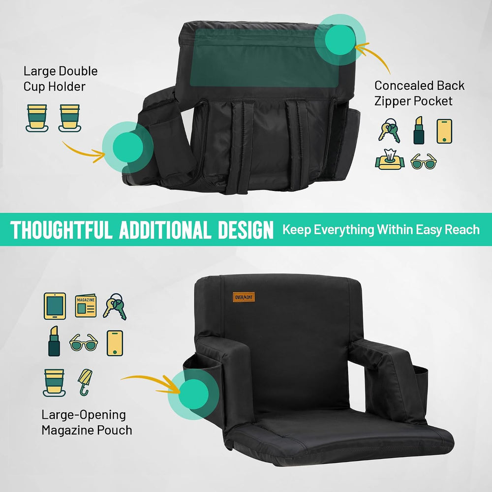 Overmont Stadium Seats with Back Support, Padded Bleacher Seat Cushion