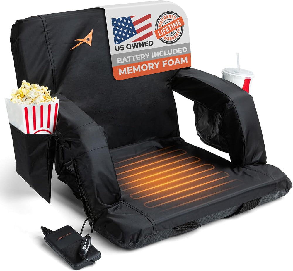 Heated Stadium Seats for Bleachers with Back Support – USB Battery Included -...