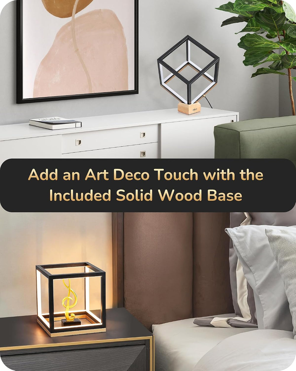 EDISHINE Modern LED Table Lamp, Minimalist Bedside Lamp for Living Room