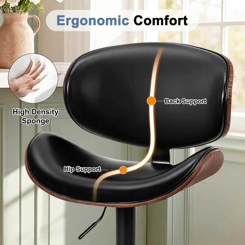 DUMOS Swivel Bar Stools Set of 2, Adjustable Counter Height Bar Chairs