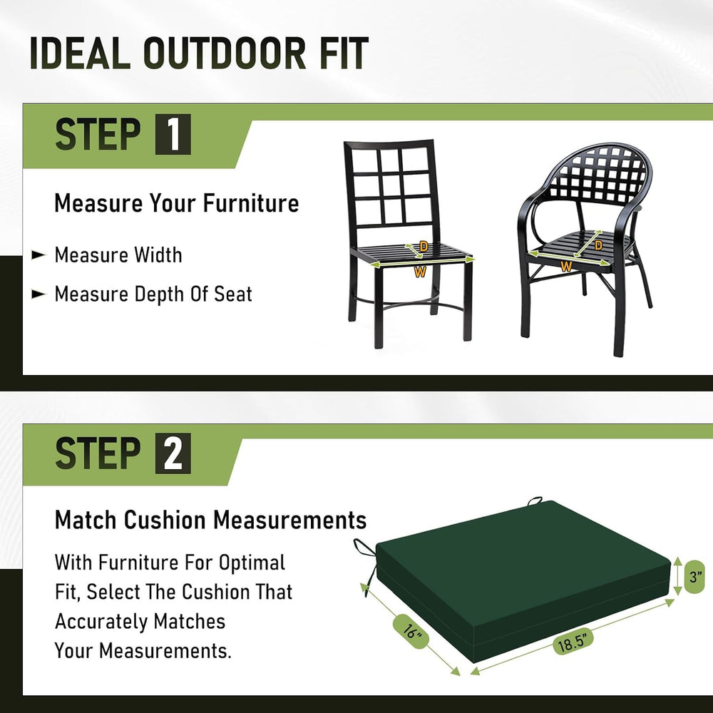 Basic Beyond Outdoor Chair Cushions Set of 2, Square Corner Outdoor Cushions ...