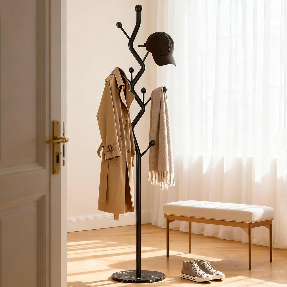 68.9 Inch Tall Modern Coat Rack,Black Freestanding Coat Rack Tree,Heavy-Duty ...