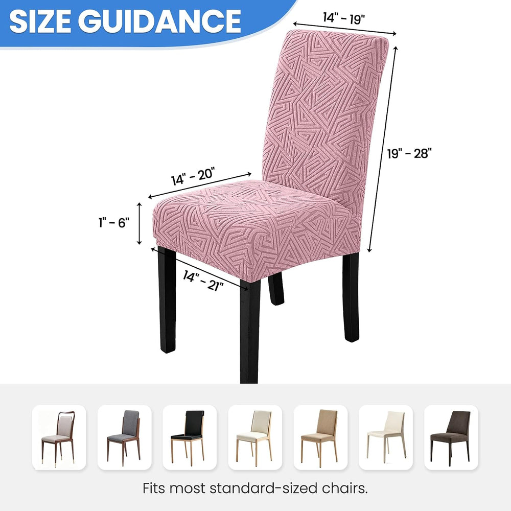 Stretch Spandex Chair Covers for Dining Chairs Set of 6, Pink