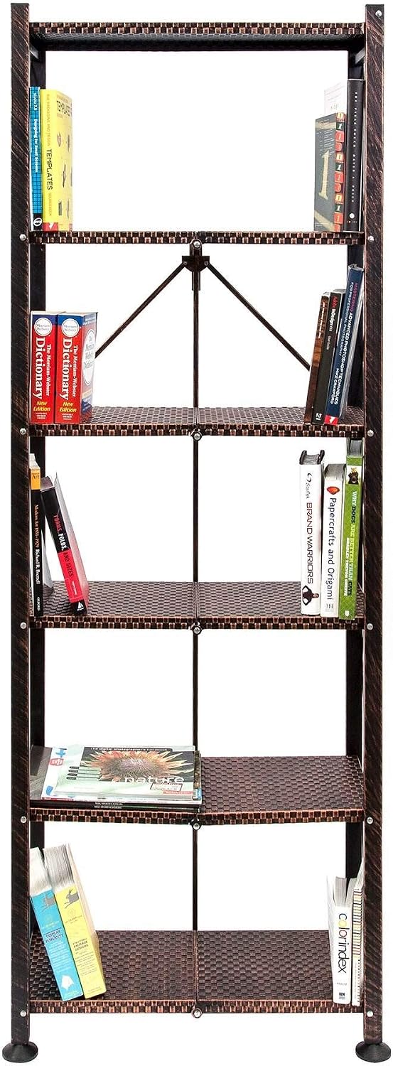 Origami 6-Tier Foldable Storage Shelves, Heavy Duty Shelving Rack Unit with W...
