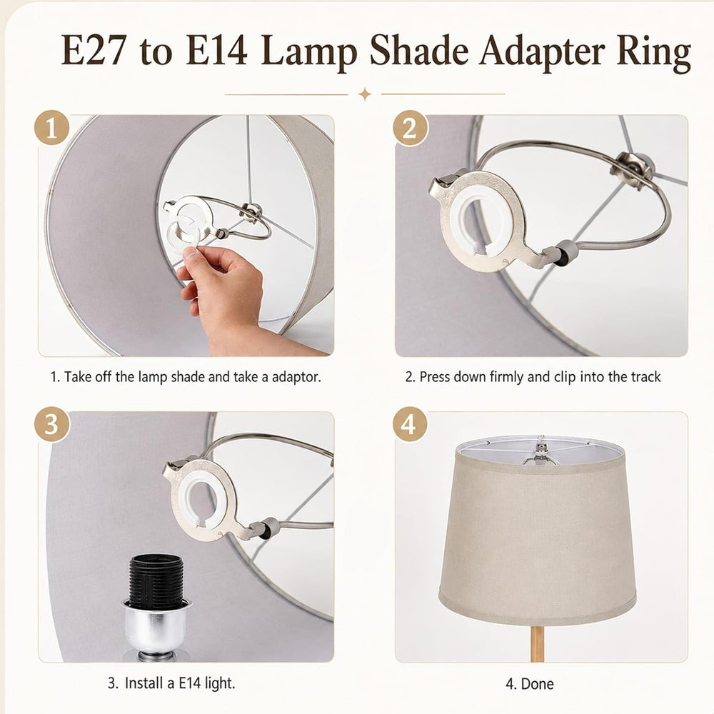 Drum Lampshades Set of 2, 11" Top x 13" Bottom x 10" High, Bei...
