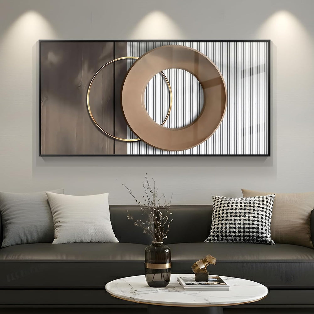 Large Horizontal Framed Modern Wall Art for Living Room, 56x28 Inch