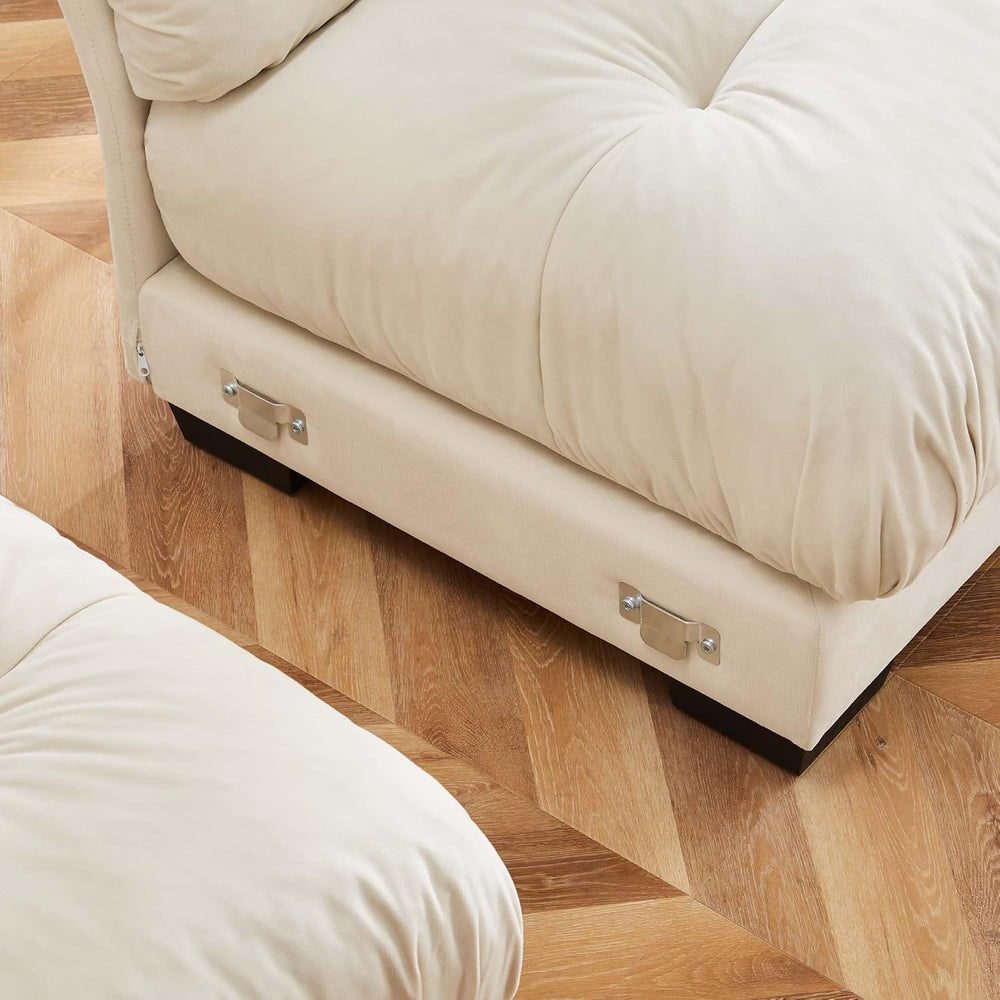 2 Piece Cloud Couches Set,Loveseat & 3-Seater Sofa,Beige