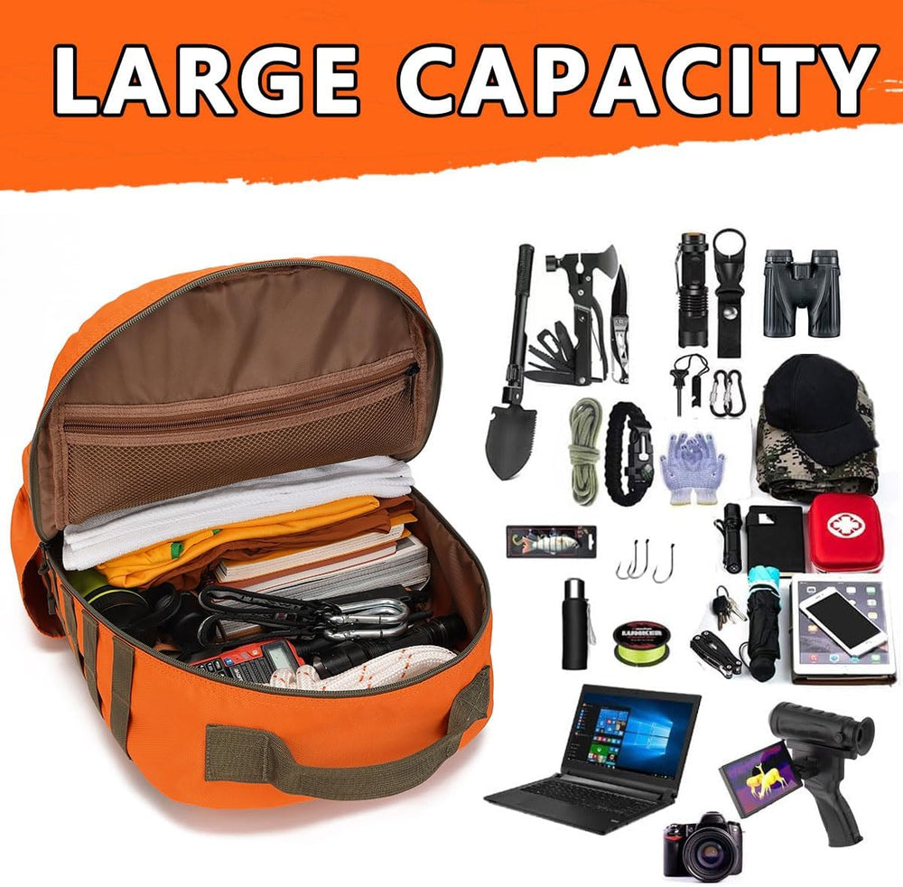 Tactical High-Visibility Orange Backpack for Men Women,30L Military Waterproo...