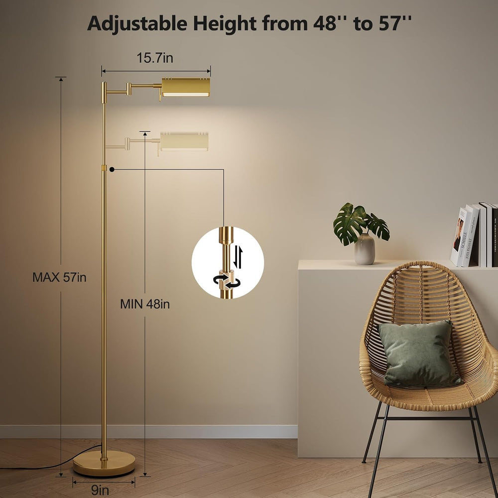 SUNMORY Dimmable LED Pharmacy Floor Lamps, 16W/1500LM Bright Reading Lamp