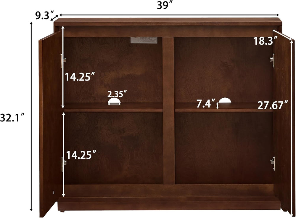 LKTART Narrow Sideboard Buffet Storage Cabinet,Thin Entryway Cabinet,Walnut