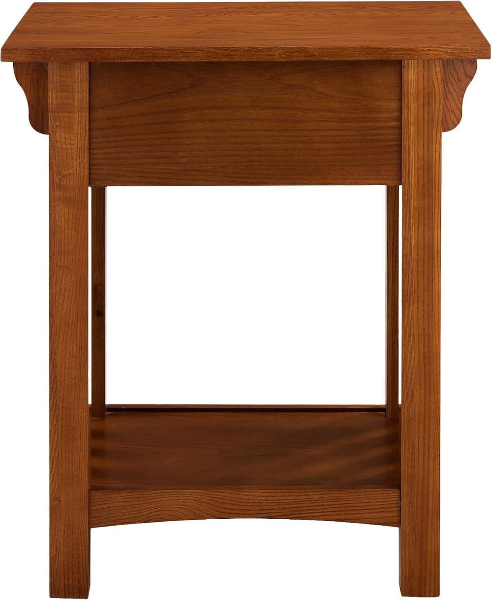 Leick Home Mission Impeccable Nightstand Side Table, 24", Medium Oak