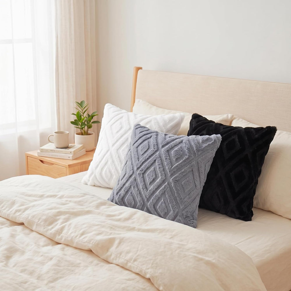 Pallene Christmas Cream White Throw Pillow Covers 26x26 Set of 2, Soft Plush ...