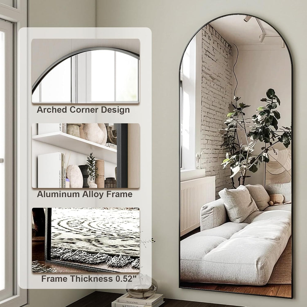 HARRITPURE 64"x21" Full Length Mirror, Arched Full Mirror