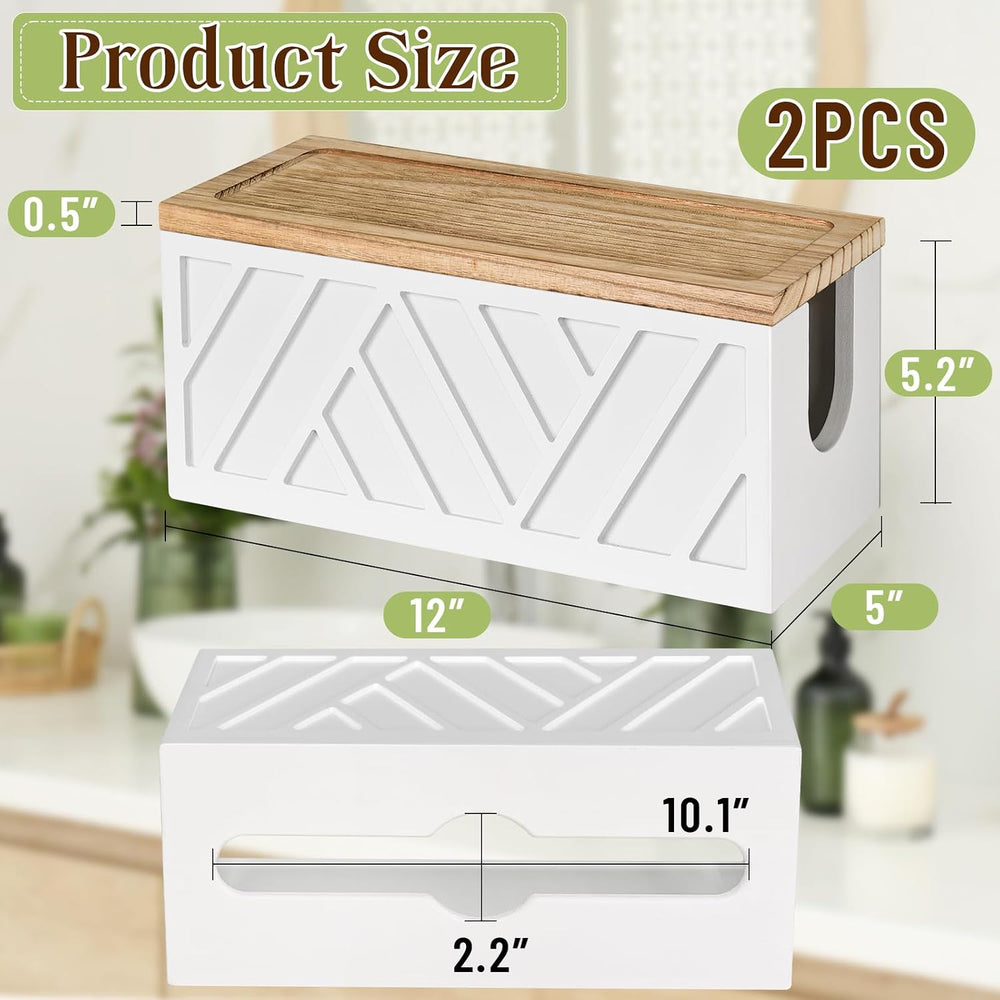 Set of 2 Paper Towel Dispenser Wall Mount, Paper Towel Holder Wall Mounted wi...