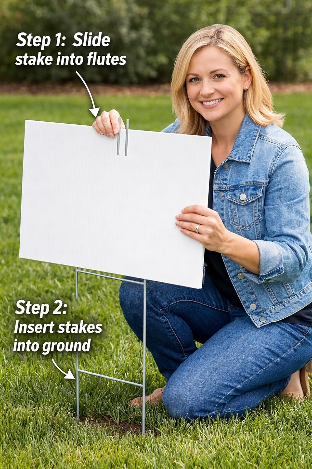 24x18 Custom Yard Signs 10 Pack, Double or Single Sided, Optional Stakes